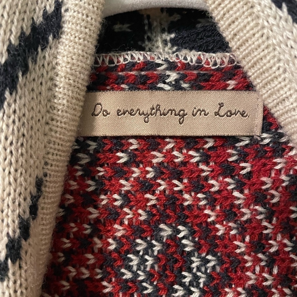 Do Everything In Love Aztec Southwestern Knit Vest Cardigan Drape Open Front OS - Picture 4 of 4